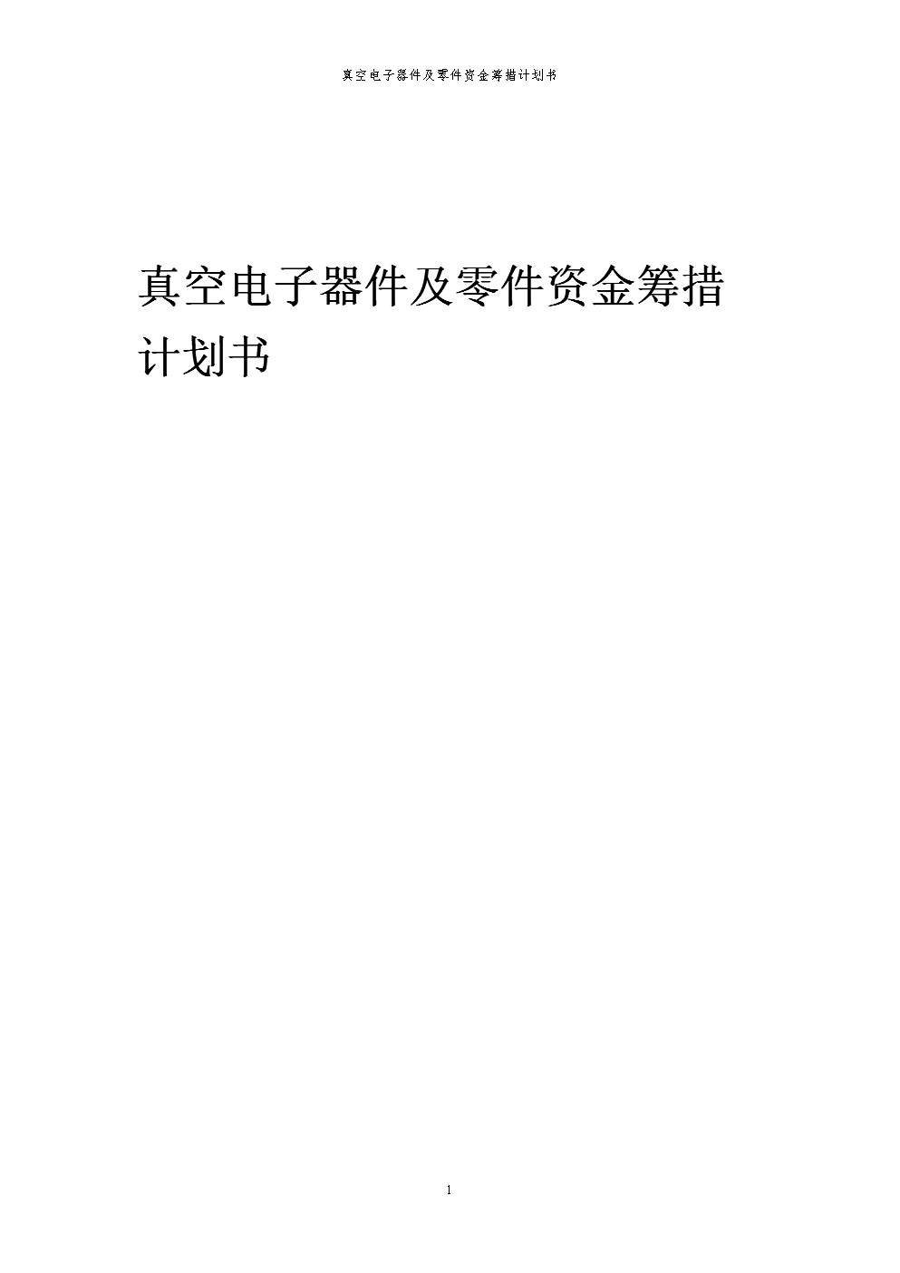 2024年真空电子器件及零件项目资金筹措计划书代可行性研究报告.docx